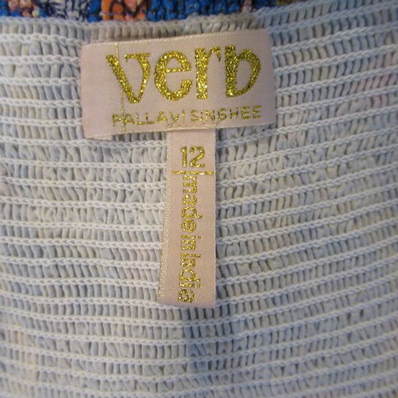 Anthropology Verb by Pallavi Singhee Vineyard Tiered Floral Maxi Dress Size 12 - Picture 5 of 6